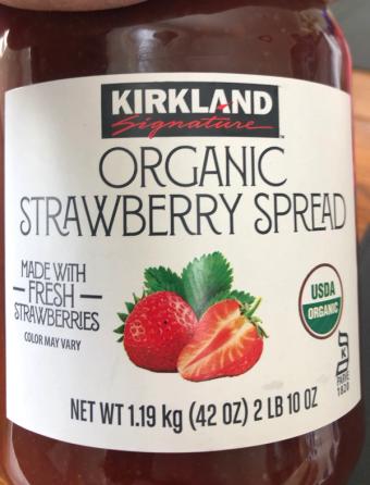 Kirkland Signature, Organic Strawberry Spread, barcode: 0096619217939, has 0 potentially harmful, 1 questionable, and
    1 added sugar ingredients.