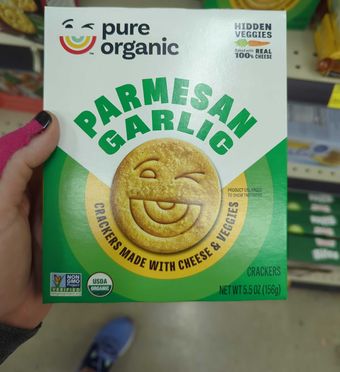 Pure Organic, Pure organic Parmesan Garlic Crackers, barcode: 0190912101039, has 2 potentially harmful, 1 questionable, and
0 added sugar ingredients.