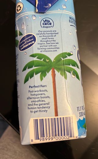All Market Inc., VITA COCO, PURE COCONUT WATER, barcode: 0898999000022, has 0 potentially harmful, 0 questionable, and
    1 added sugar ingredients.