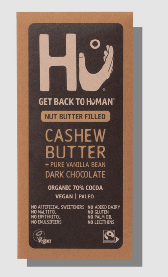 Hu Products Llc, HU Cashew Butter & Pure Vanilla Bean Dark Chocolate, barcode: 1230000097062, has 0 potentially harmful, 0 questionable, and
    1 added sugar ingredients.