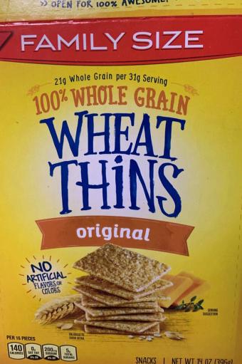 Wheat Thins, Wheat Thins Original Carton BE Update 624123 14 oz USA, barcode: 0044000069216, has 1 potentially harmful, 1 questionable, and
    3 added sugar ingredients.