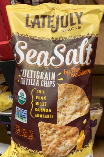 Late July Snacks, Llc, Sea salt multigrain tortilla chips, barcode: 0815099020309, has 0 potentially harmful, 2 questionable, and
    1 added sugar ingredients.