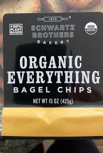 Schwartz Brothers Bakery, Organic Everything Bagel Chips, barcode: 0717887651903, has 2 potentially harmful, 0 questionable, and
    1 added sugar ingredients.