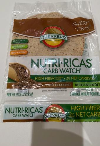 Guerrero, Guerrero Nutri-Ricas Carb Watch Whole Wheat Tortillas 8 ea, barcode: 0048564000142, has 4 potentially harmful, 1 questionable, and
0 added sugar ingredients.