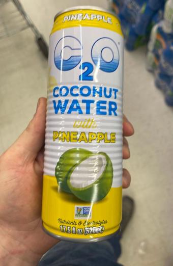 C2o Llc, COCONUT WATER WITH PINEAPPLE, PINEAPPLE, barcode: 0853883003435, has 0 potentially harmful, 0 questionable, and
    0 added sugar ingredients.