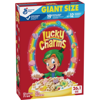 General Mills Sales, Inc., Lucky Charms Cereal, barcode: 0016000121836, has 5 potentially harmful, 1 questionable, and
3 added sugar ingredients.