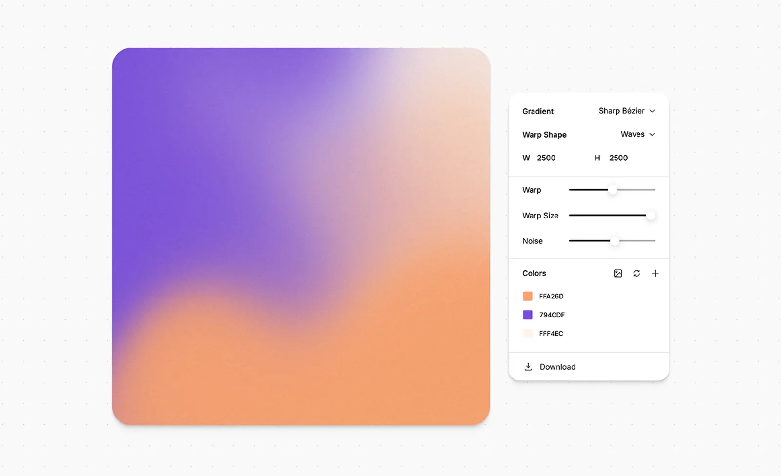wingmaite gradient generator settings