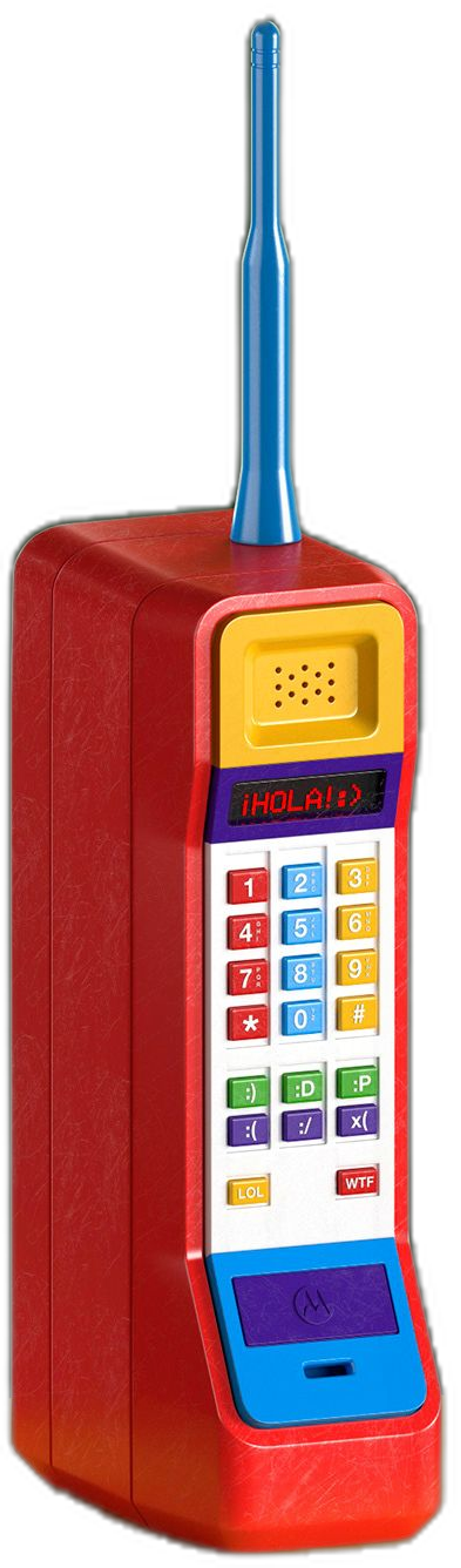 A colourful handheld telephone