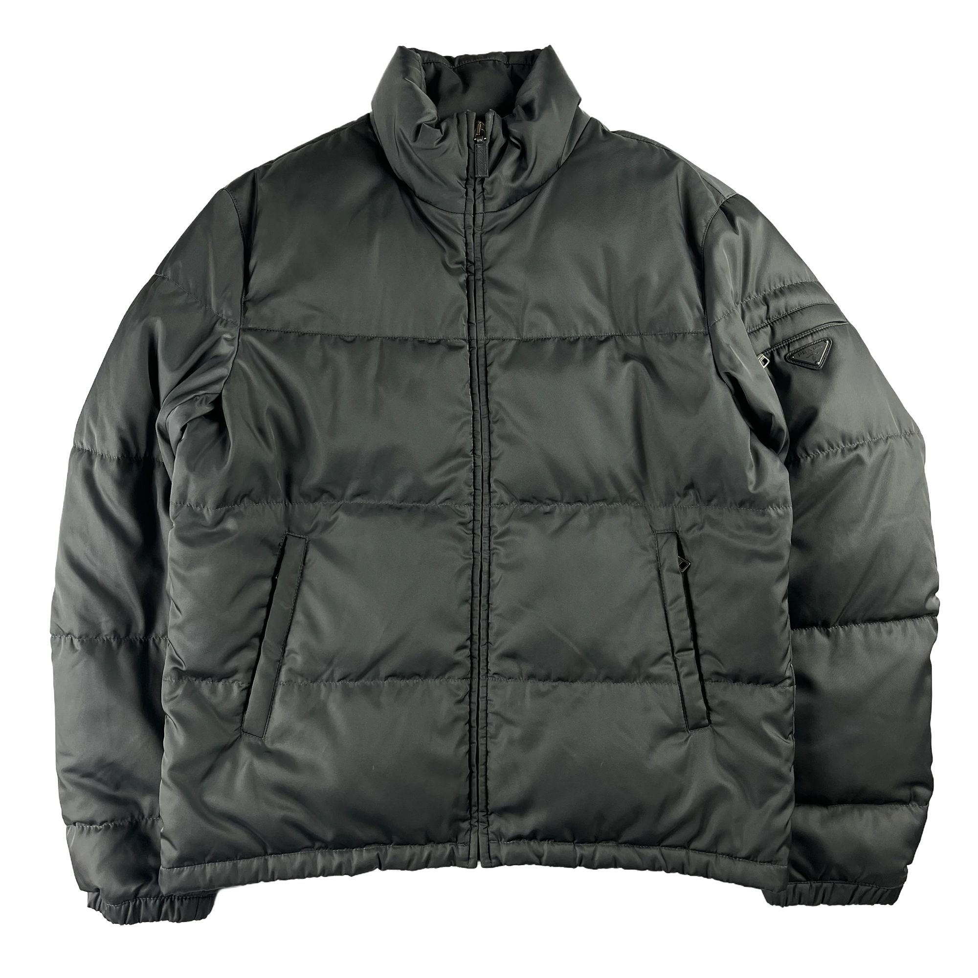 Prada Triangle Logo Grey Puffer Jacket FW 2011 - L