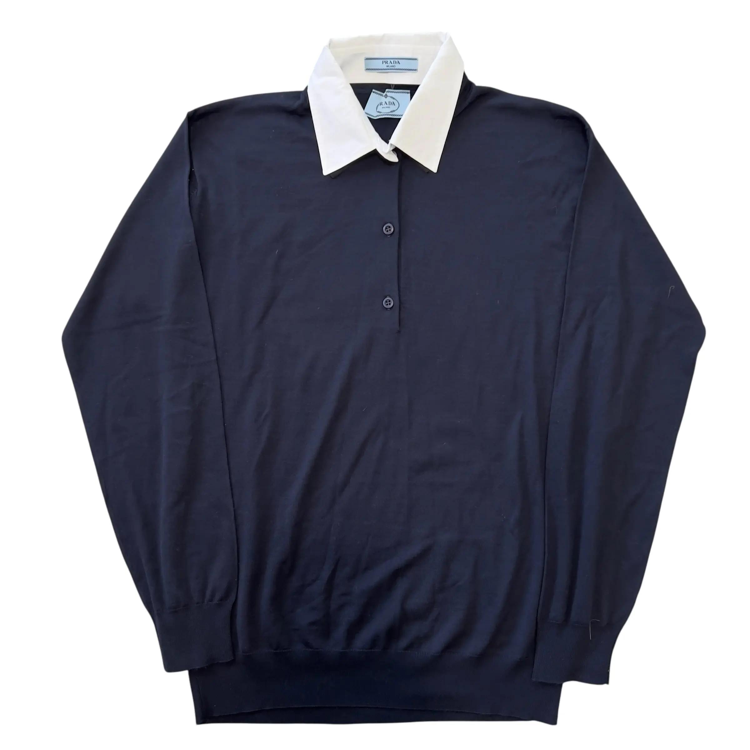 PRADA 2024SS Removable Collar Virginwool Knit Sweater