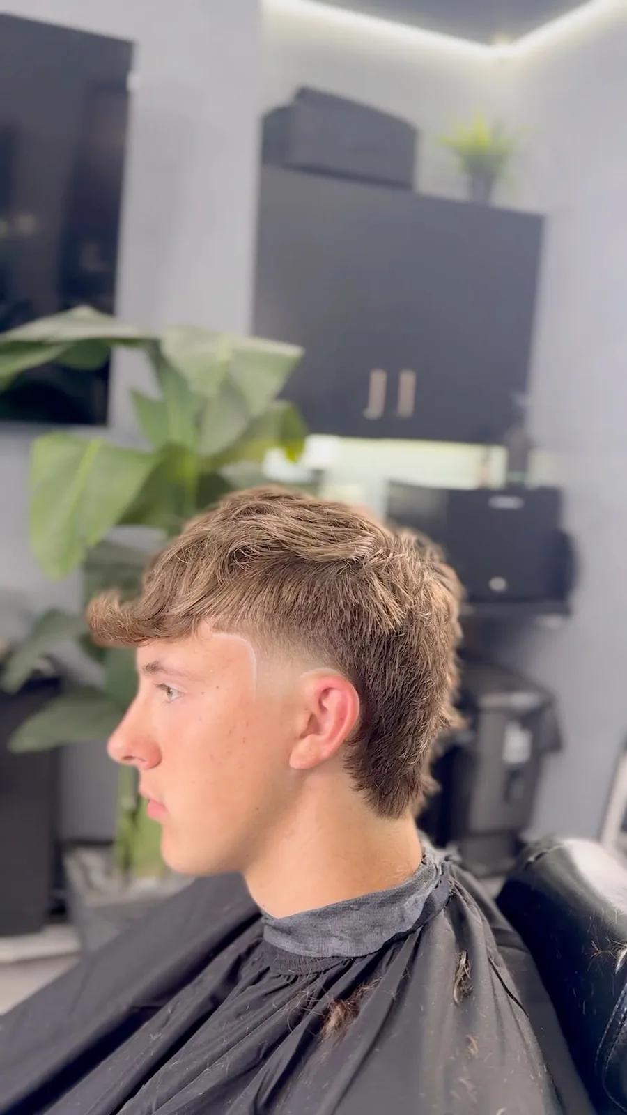 Modern textured mullet at Chair and Blade