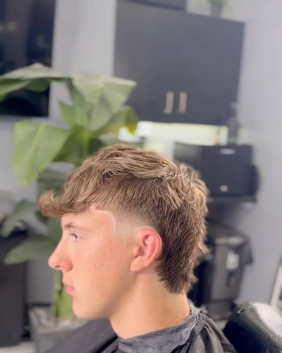 Modern textured mullet at Chair and Blade