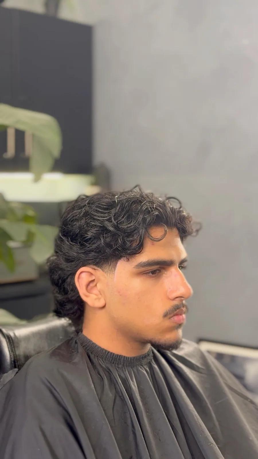 Curly crop with a taper fade, Chair and Blade Manchester