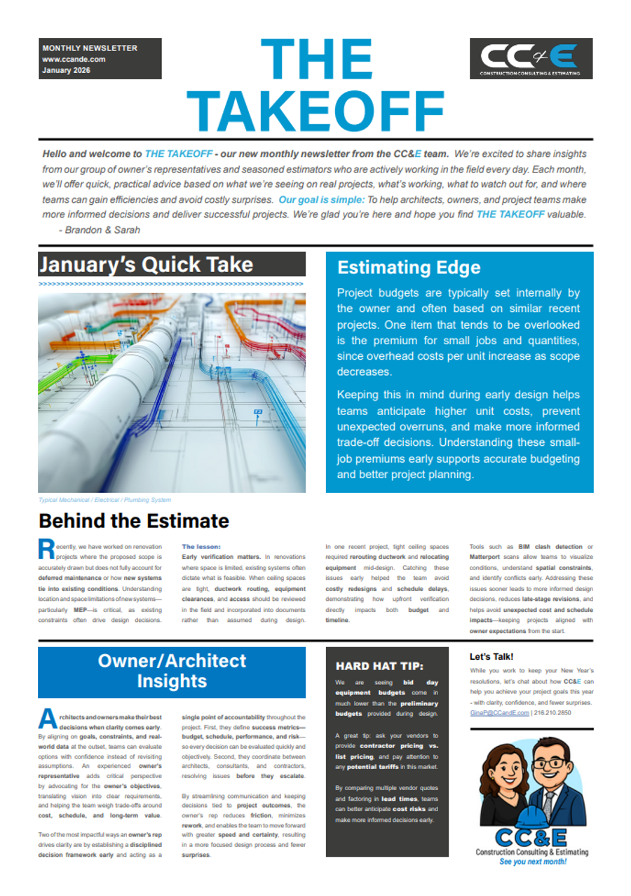 newsletter for trusted construction consulting services for all industries in Ohio