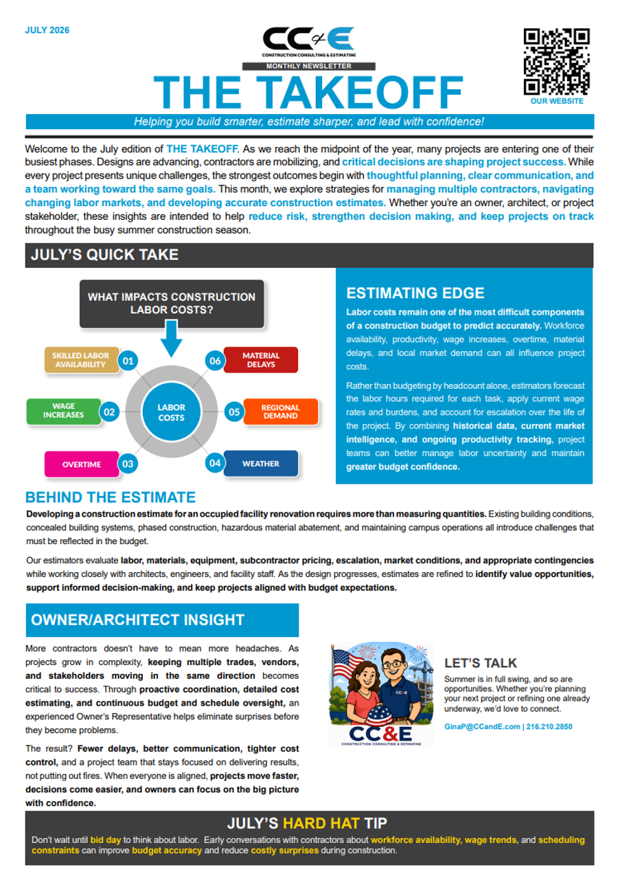 July Takeoff Newsletter Screenshot CC&E