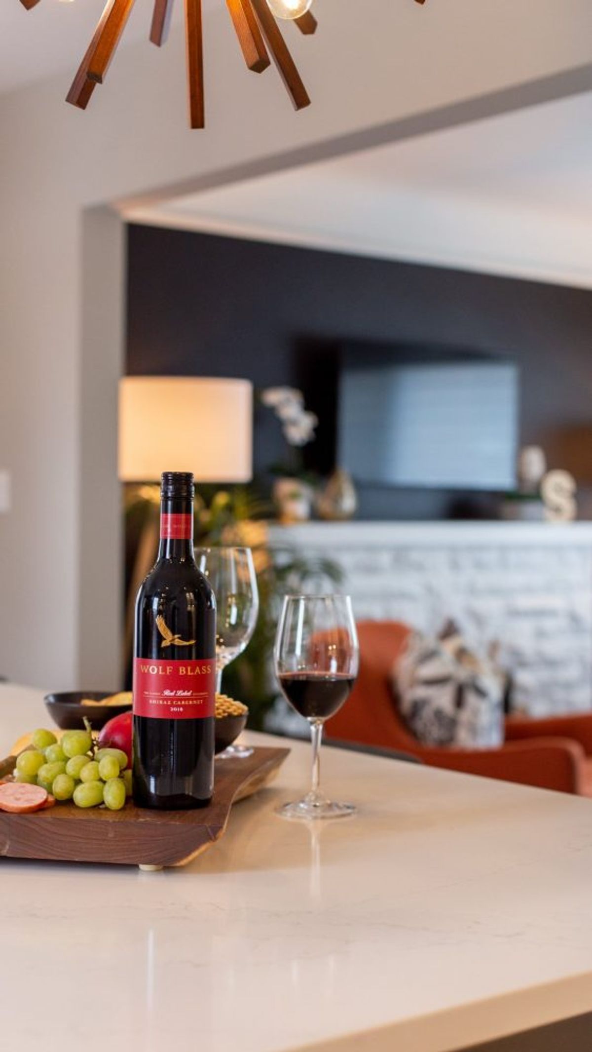 wine on a counter