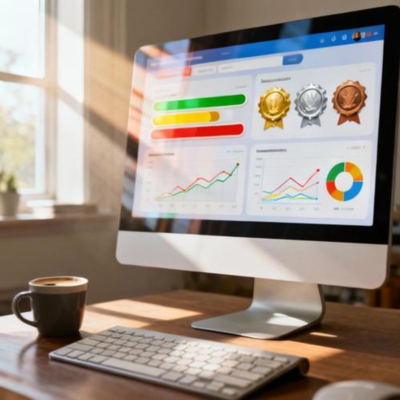 Interactive dashboard showing student progress through gamified learning modules