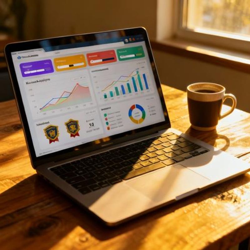 Educational technology dashboard showing gamification metrics and student progress analytics