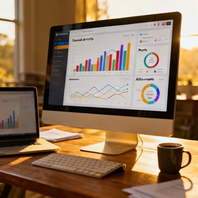 Educational dashboard showing gamification metrics and student progress analytics