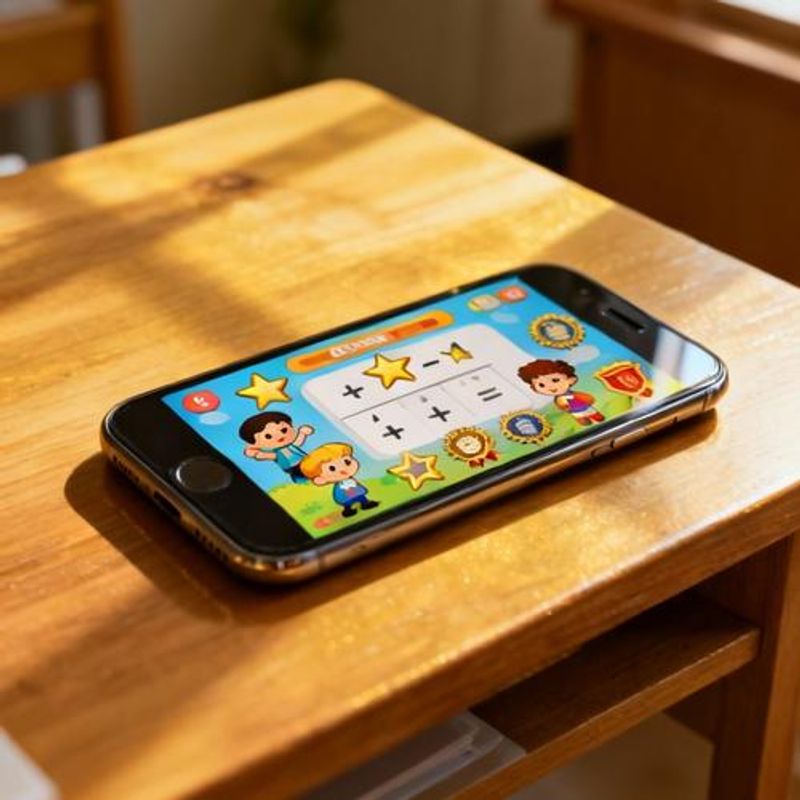 Mobile learning app interface showing gamified math problems with progress tracking