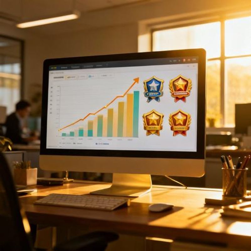 Customer engagement dashboard showing increased metrics through gamification