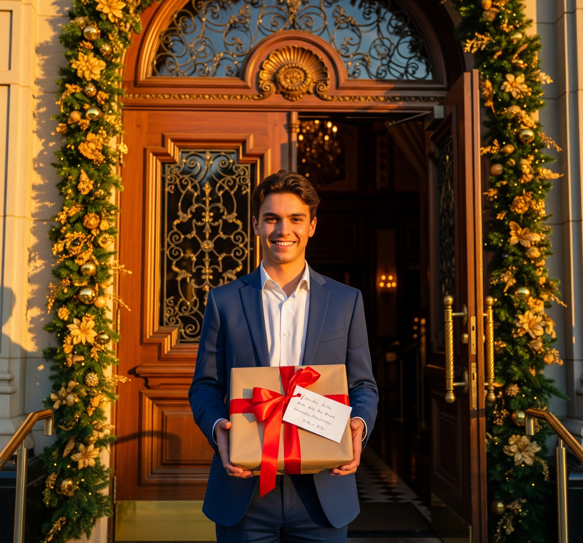 Hand-delivered engagement gift