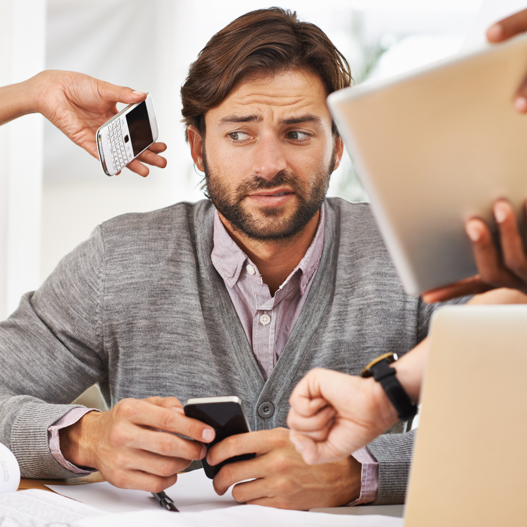man leaving things to the last minute