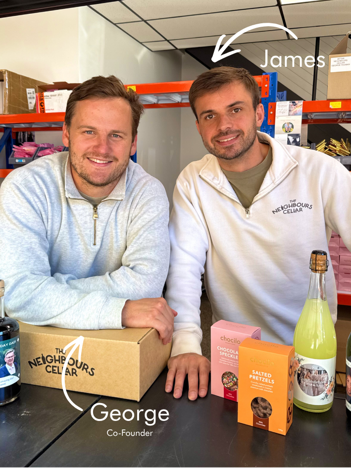James and George co-founders of The Neighbours Cellar