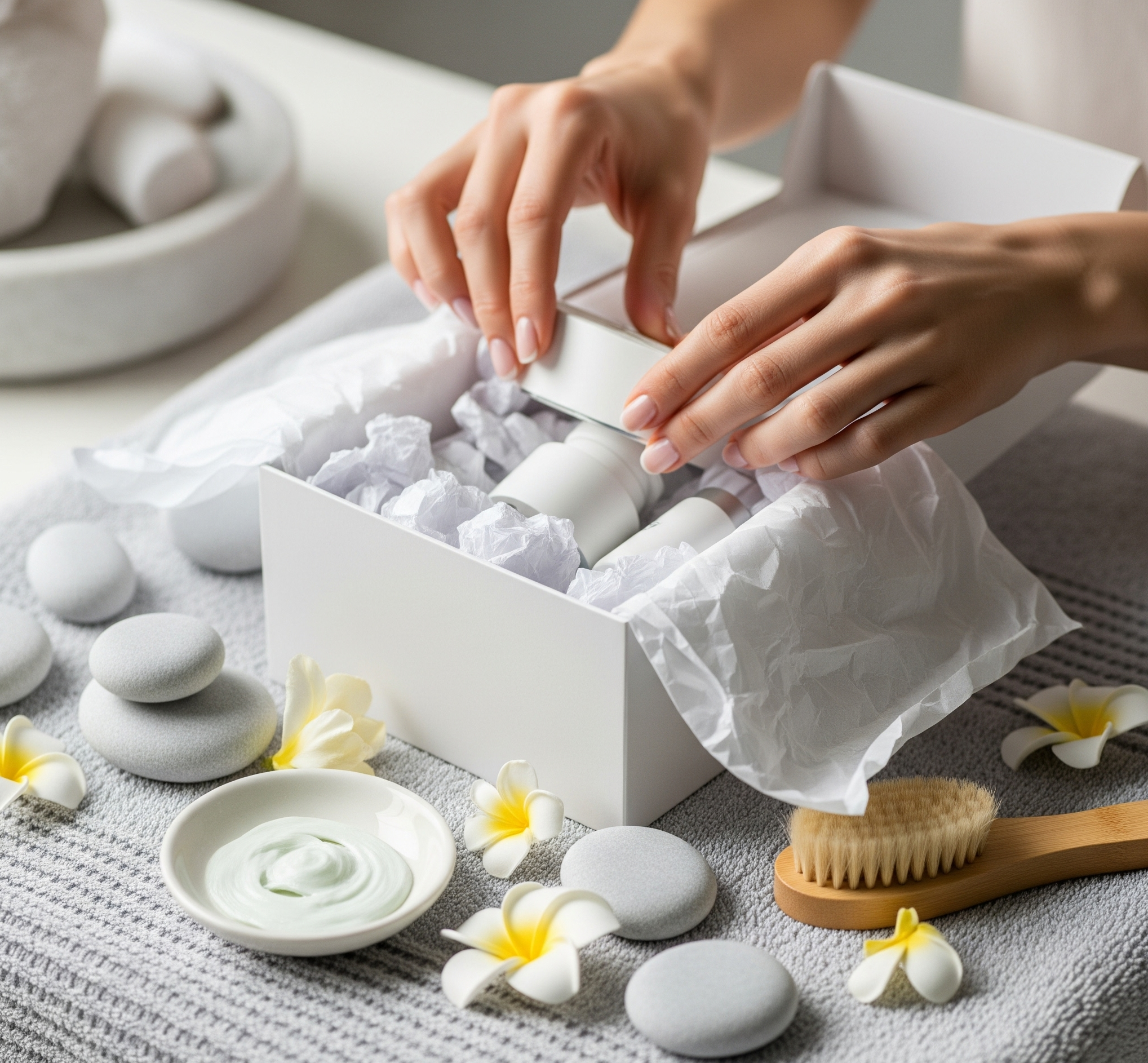 Minimalist spa gift box