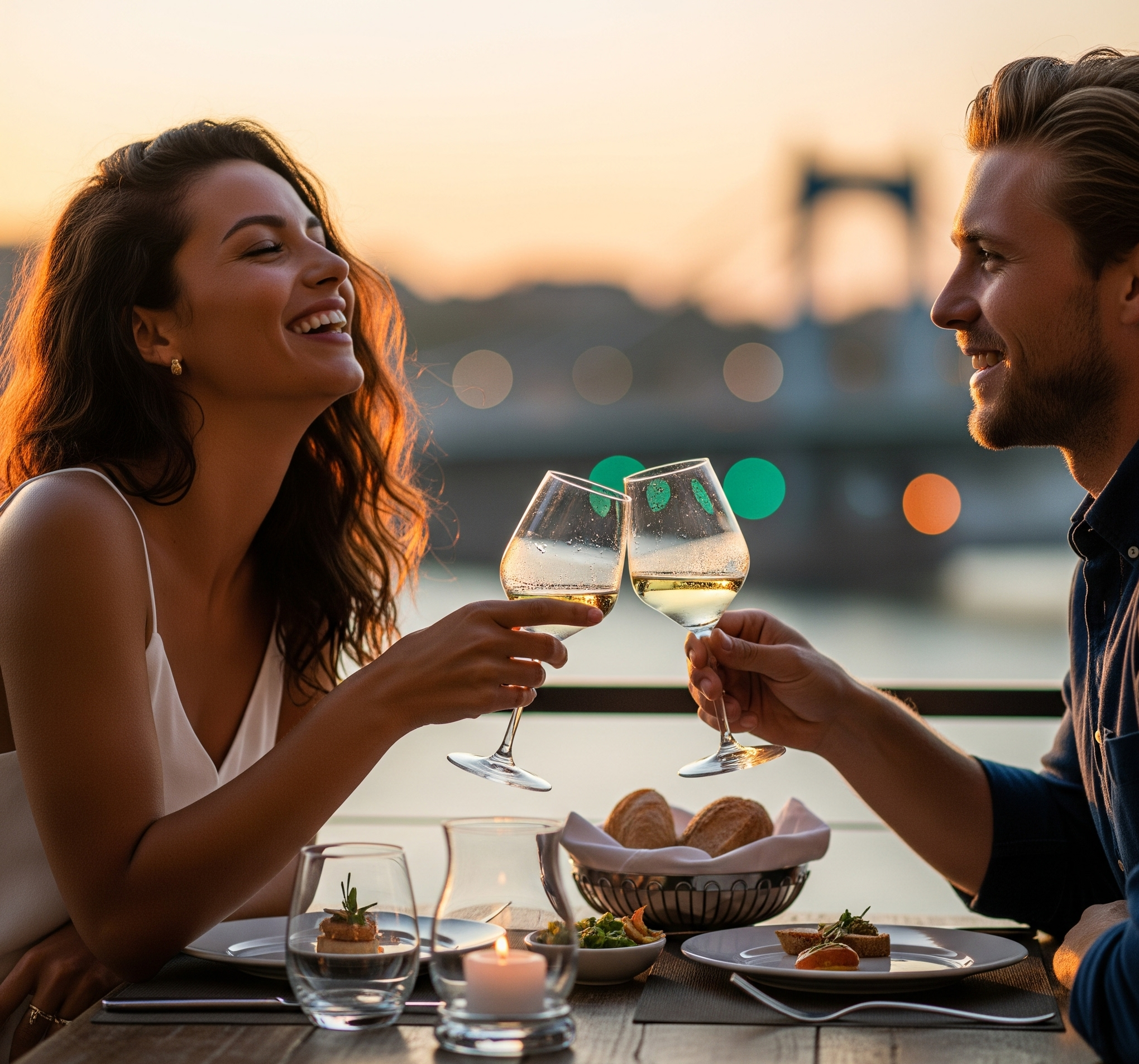 Couple enjoying a wine tasting experience gift
