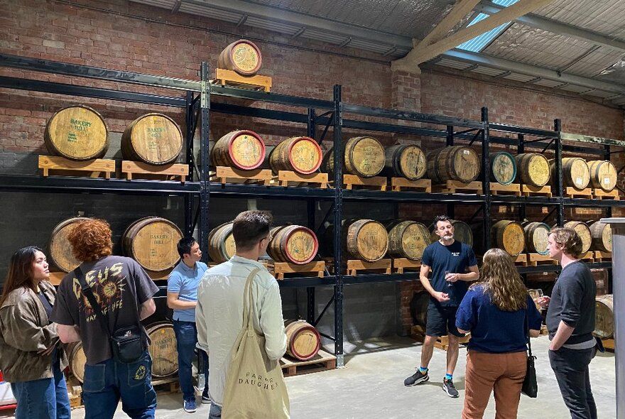 people at a whiskey tour