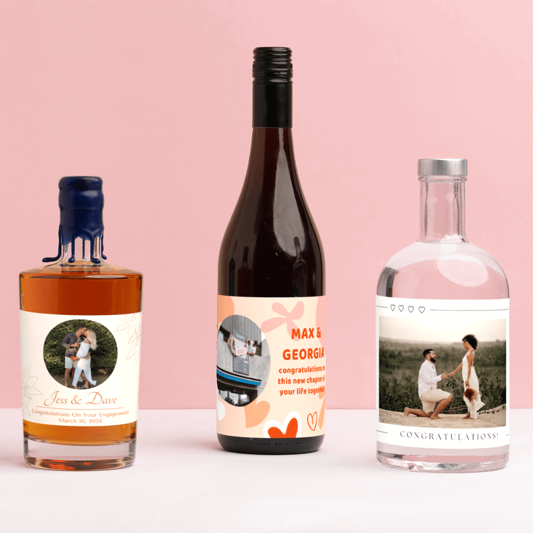 Personalised champagne for engagement