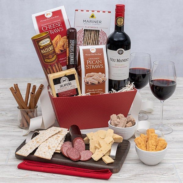 Wine and Cheese Basket What To Get Parents For Christmas