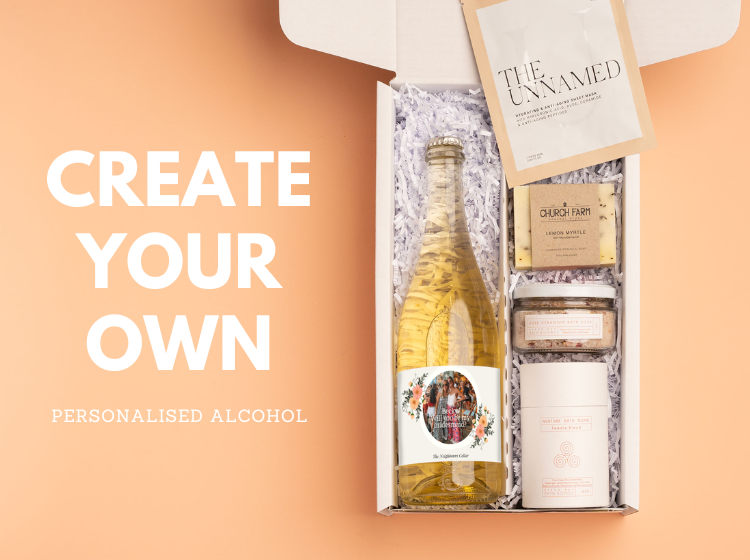 Three Personalised Bottles of Alcohol, Two personalised bottles Rose and a personalised bottle of shiraz wine