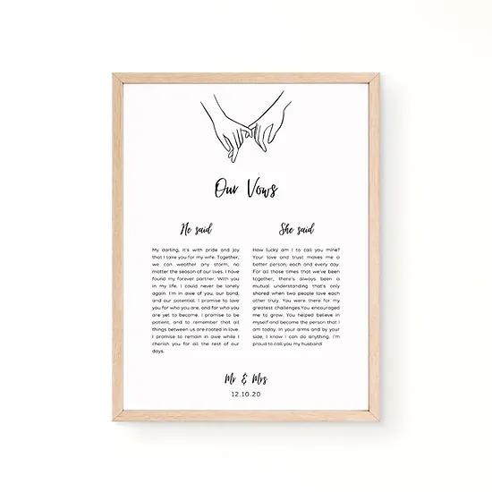 Customised Wedding Vows Print