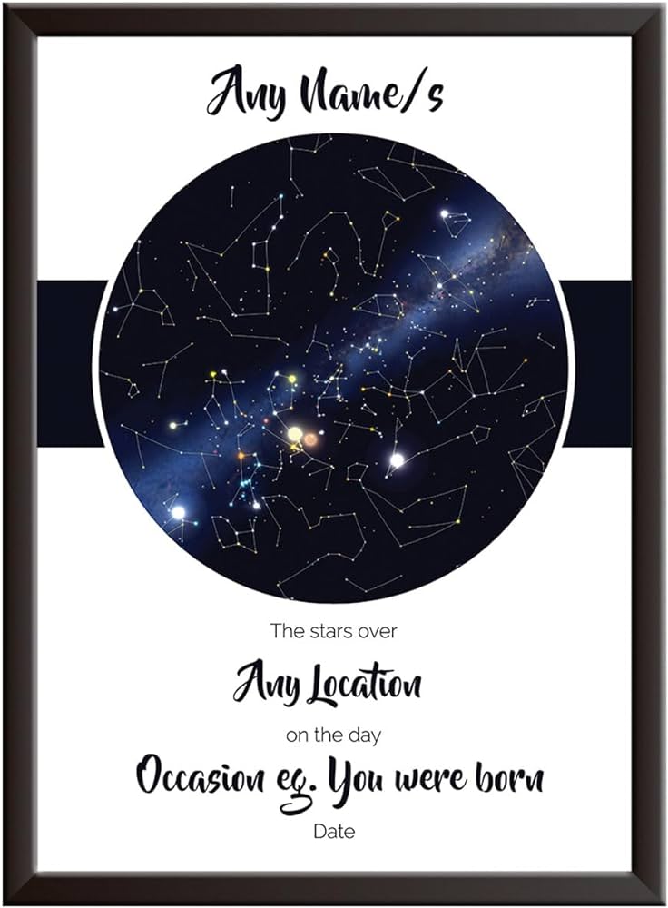Star Map Poster Unique Mothers Day Gift