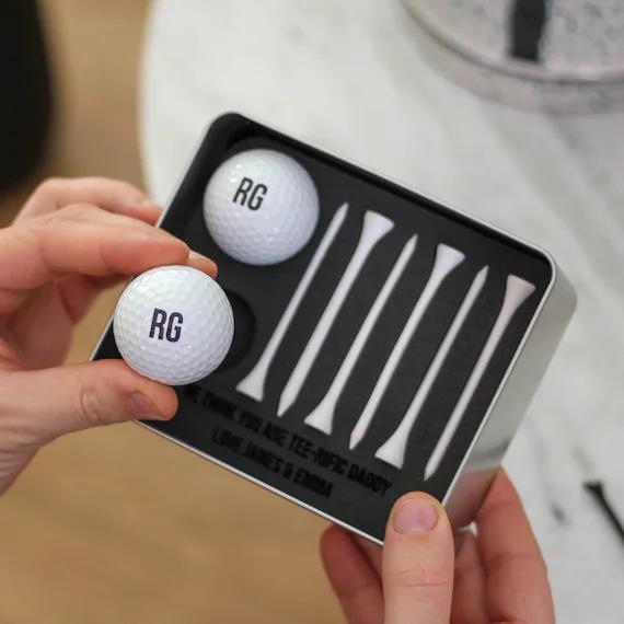 Personalised Golf Balls and Tees Fathers Day Gift Idea
