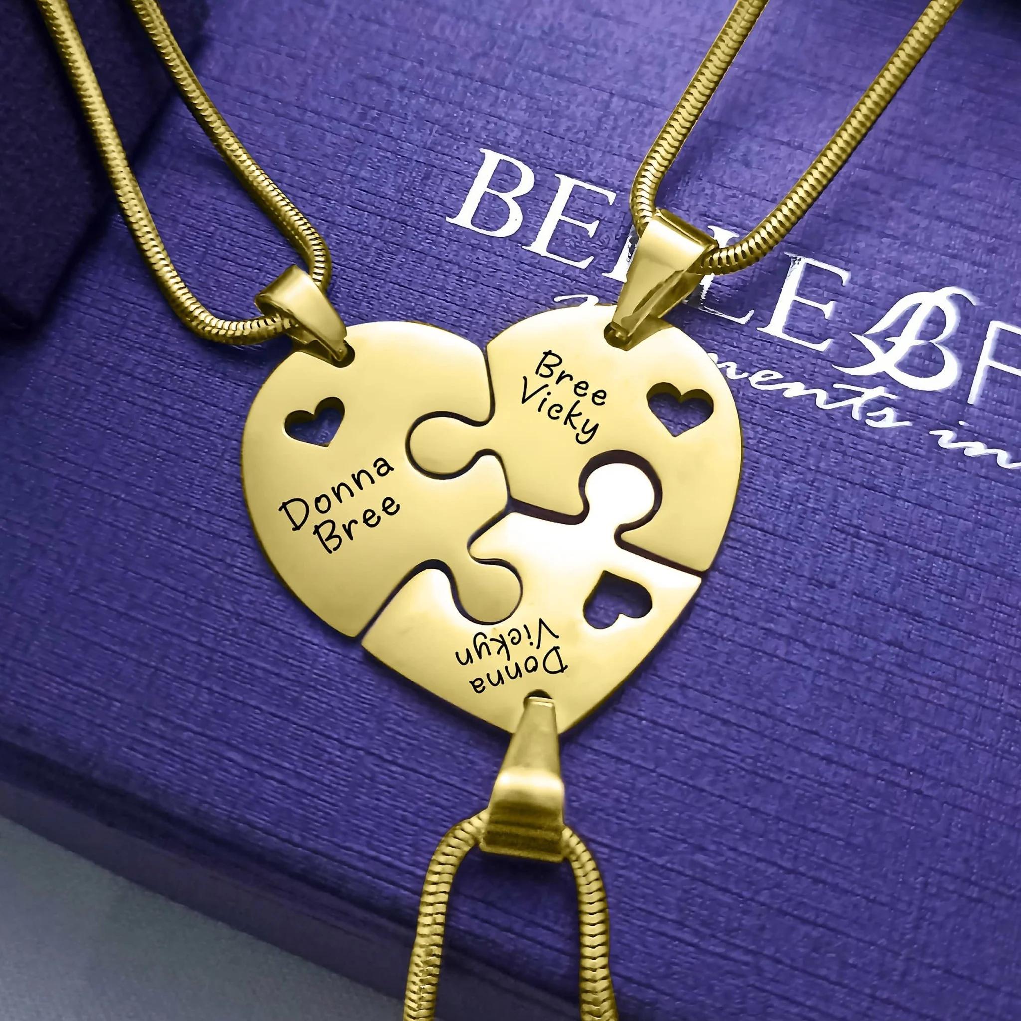 Custom Puzzle Necklace Unique Mothers Day Gift