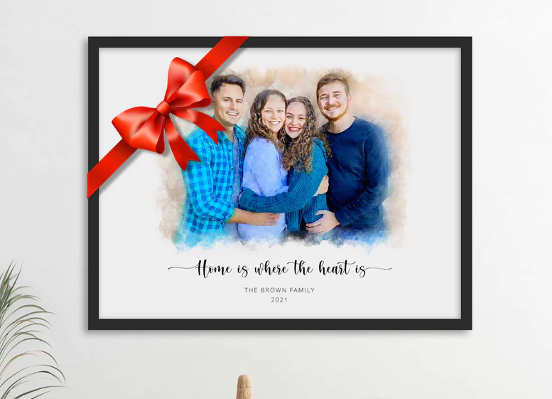Custom Family Portrait What To Get Parents For Christmas