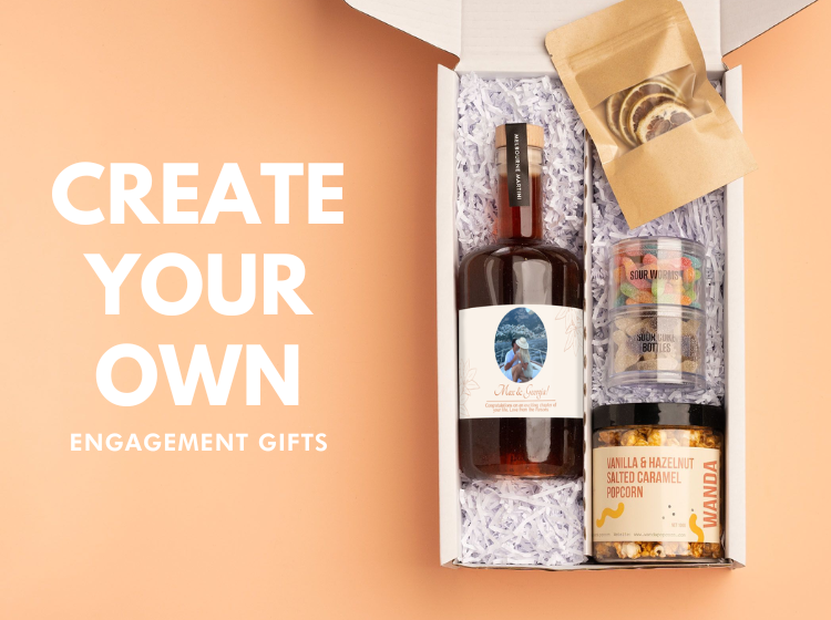 Personalised Alcohol Engagement Gifts. Engagement Gift With Personalised Alcohol Bottle.