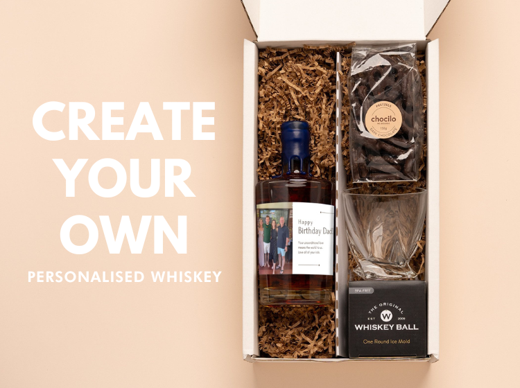 Three Personalised Bottles of Whiskey, Two personalised bottles Whiskey's and a personalised bottle of whiskeys from Kinglake.