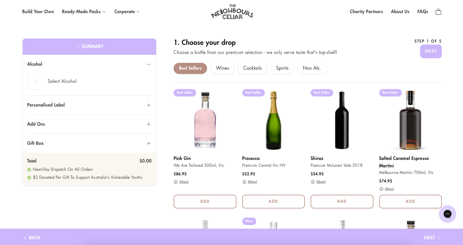 Choose Your Alcohol Step On The Neighbours Cellar Website