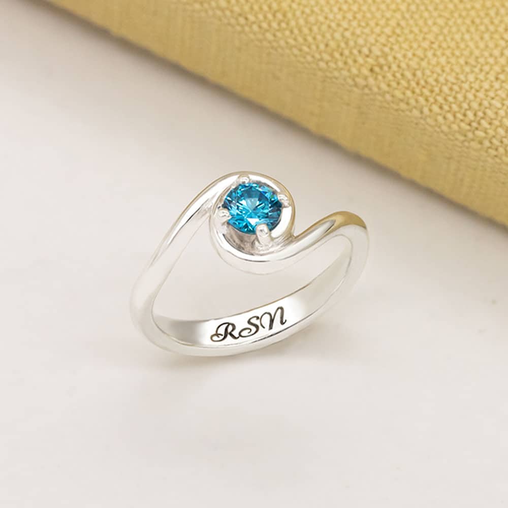 Personalised Birthstone Ring Unique Mothers Day Gift