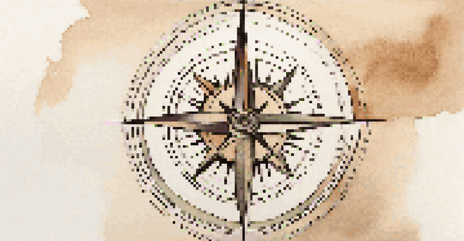 A minimalist tattoo design of a compass rose with fine lines and subtle shading, symbolizing journey and adventure.