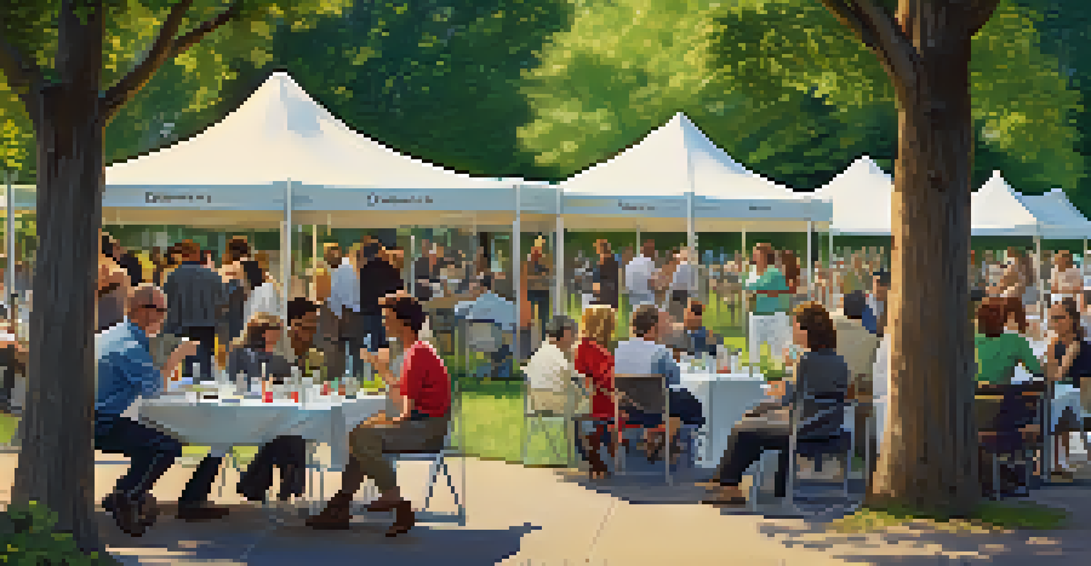 A networking event for voice actors in a park, where professionals are connecting and sharing their experiences.
