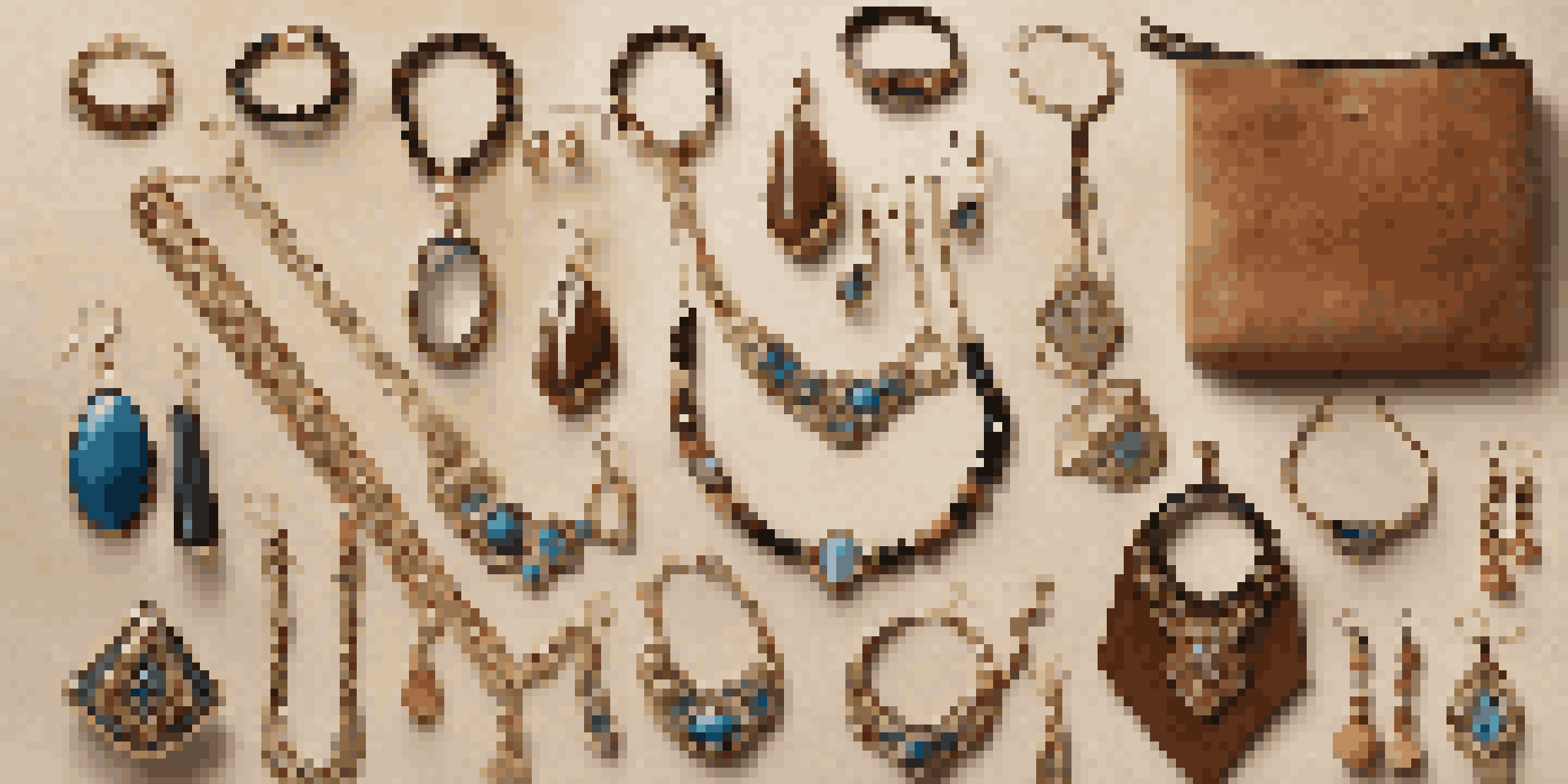 An artistic arrangement of leather jewelry on a suede backdrop, highlighting different textures and styles.