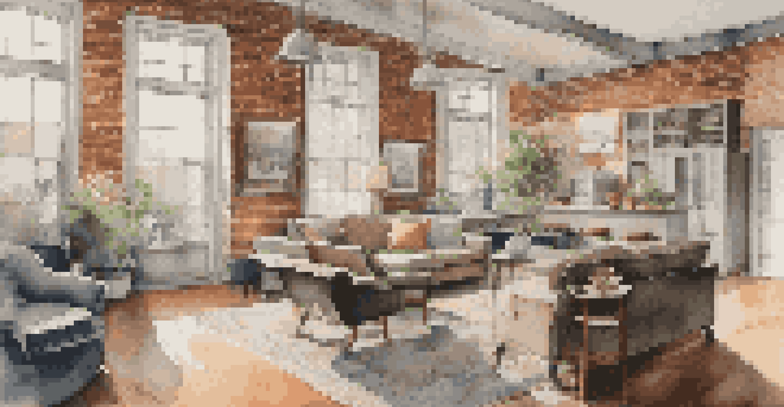 Interior of an older home showing a modern open floor plan with vintage and contemporary elements, filled with natural light.