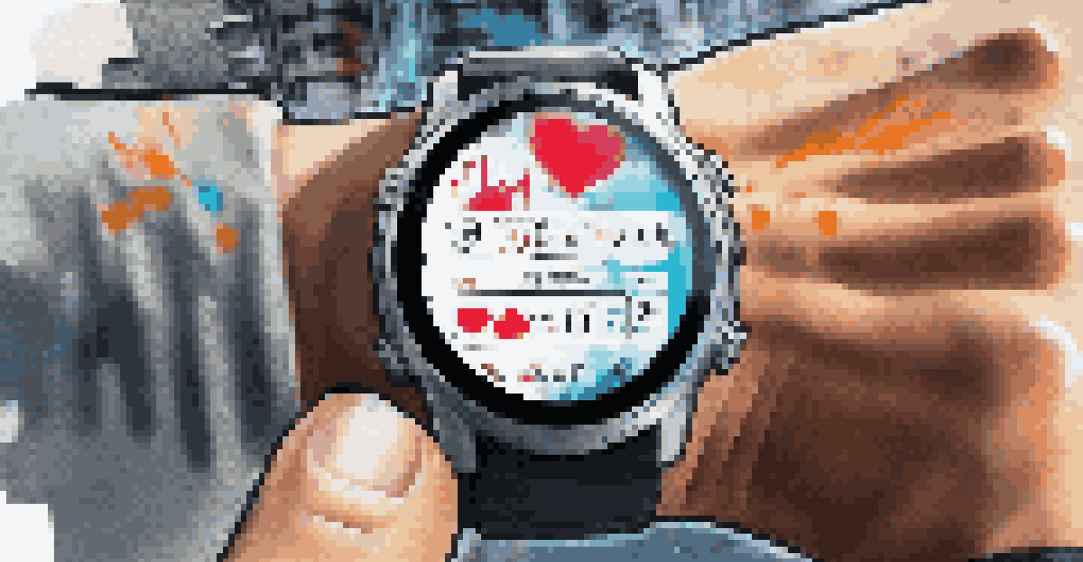 A close-up of a smartwatch on a parkour athlete's wrist, showing fitness data against a blurred urban background.