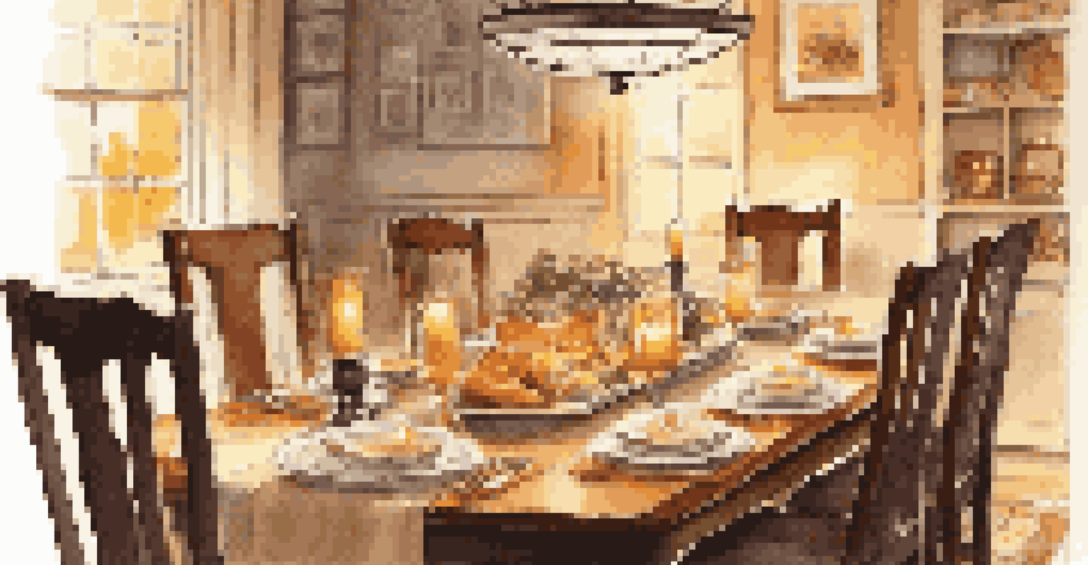 A beautifully set dining table for a family dinner, featuring a smart assistant and a visible family calendar, creating a warm atmosphere.