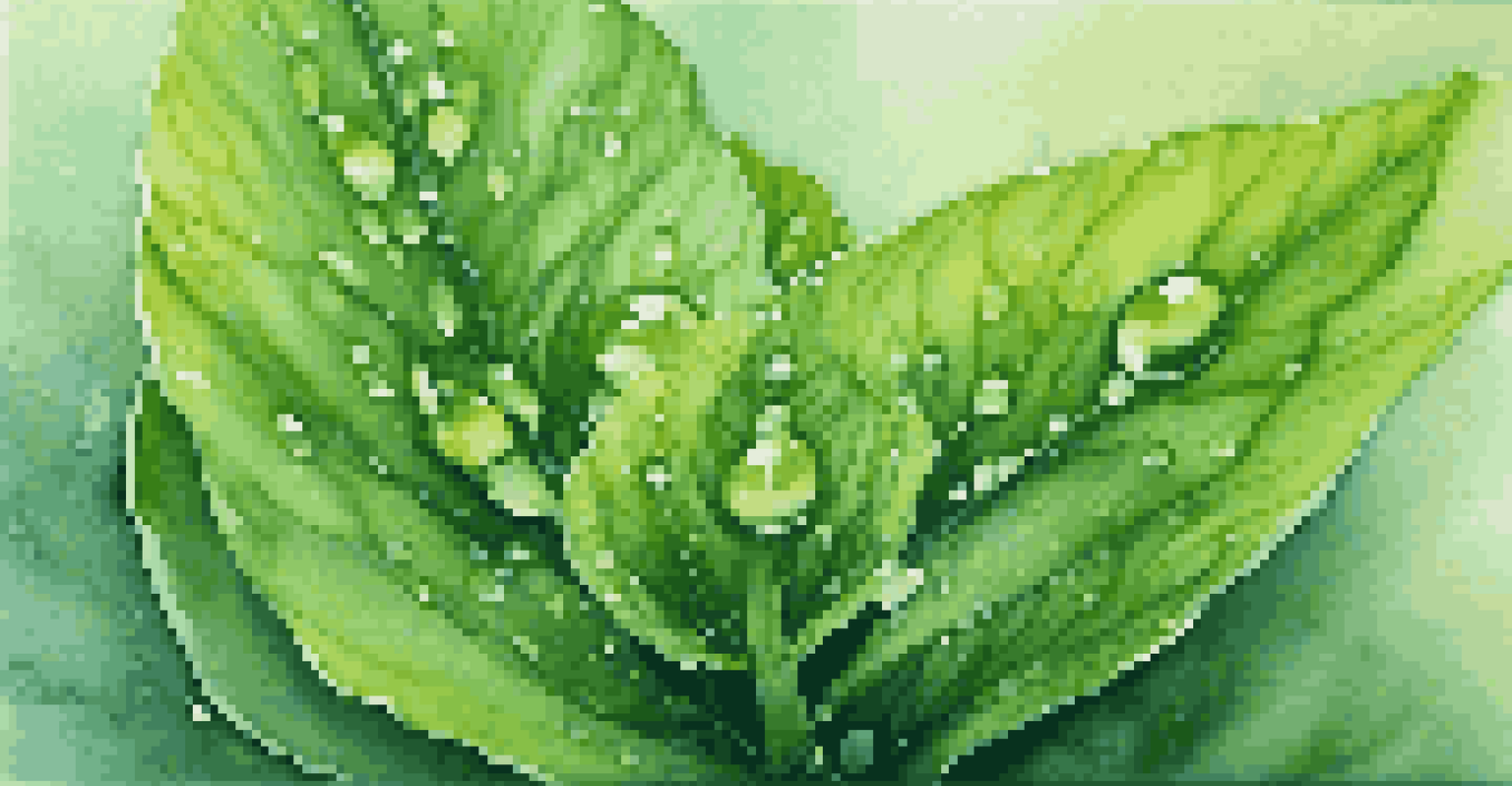 A close-up of an aquatic plant in an aquarium, highlighting its intricate leaves and water droplets against a blurred background.